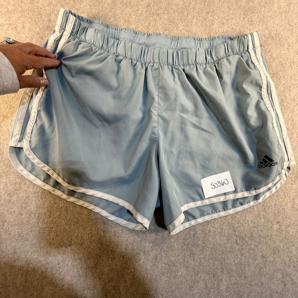 Adidas Climalite Running Shorts Womens Large Blue 4 Inch Inseam Athletic Gym